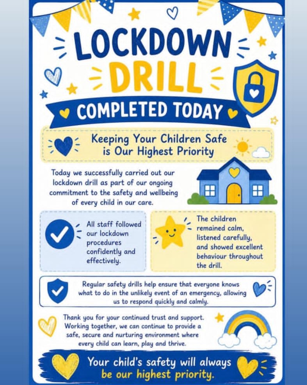 Keeping Your Children Safe: Lockdown Drill Completed